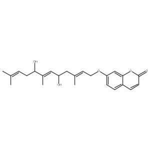 7-[[(2E,6E)-5,8-Dihydroxy-3,7,11-trimethyl-2,6,10-dodecatrien-1-yl]oxy]-2H-1-benzopyran-2-one Structure
