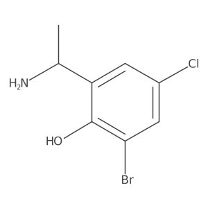 2-[(1R)-1-aminoethyl]-6-bromo-4-chlorophenol结构式