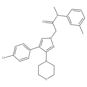 2-(4-(4-chlorophenyl)-3-morpholino-1H-pyrazol-1-yl)-N-methyl-N-(m-tolyl)acetamide结构式