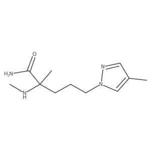 2-Methyl-5-(4-methyl-1h-pyrazol-1-yl)-2-(methylamino)pentanamide结构式