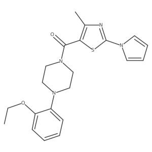(4-(2-ethoxyphenyl)piperazin-1-yl)(4-methyl-2-(1H-pyrrol-1-yl)thiazol-5-yl)methanone结构式