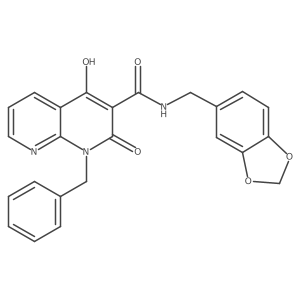 N-[(2H-1,3-benzodioxol-5-yl)methyl]-1-benzyl-4-hydroxy-2-oxo-1,2-dihydro-1,8-naphthyridine-3-carboxamide结构式