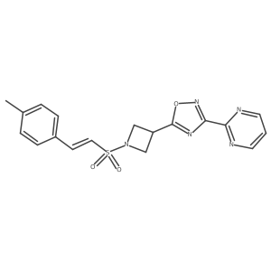 (E)-5-(1-((4-methylstyryl)sulfonyl)azetidin-3-yl)-3-(pyrimidin-2-yl)-1,2,4-oxadiazole Structure