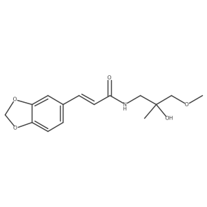 (E)-3-(benzo[d][1,3]dioxol-5-yl)-N-(2-hydroxy-3-methoxy-2-methylpropyl)acrylamide结构式