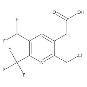 2-(Chloromethyl)-5-(difluoromethyl)-6-(trifluoromethyl)pyridine-3-acetic acid Structure