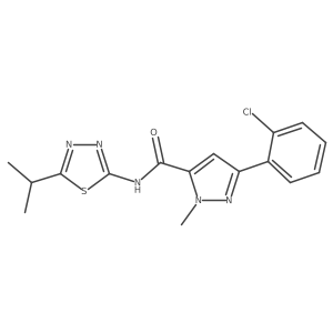 3-(2-chlorophenyl)-N-(5-isopropyl-1,3,4-thiadiazol-2-yl)-1-methyl-1H-pyrazole-5-carboxamide Structure