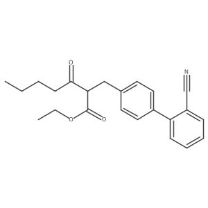 Ethyl 2-[(2'-cyanobiphenyl-4-yl)methyl]-3-oxoheptanoate结构式
