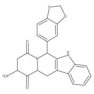 Indolo[3,2-b]quinolizine-8,11-dione, 10-amino-6-(1,3-benzodioxol-5-yl)-5,6,9,10,11a,12-hexahydro-结构式