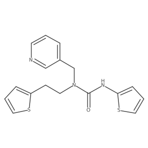 1-(Pyridin-3-ylmethyl)-3-(thiophen-2-yl)-1-(2-(thiophen-2-yl)ethyl)urea结构式