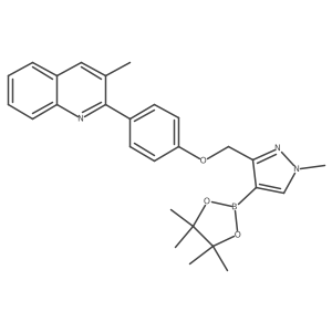 3-Methyl-2-[4-[[1-methyl-4-(4,4,5,5-tetramethyl-1,3,2-dioxaborolan-2-yl)-1h-pyrazol-3-yl]methoxy]phenyl]quinoline结构式