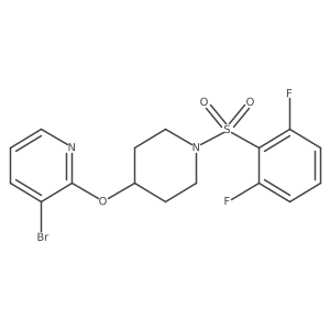 3-Bromo-2-((1-((2,6-difluorophenyl)sulfonyl)piperidin-4-yl)oxy)pyridine结构式