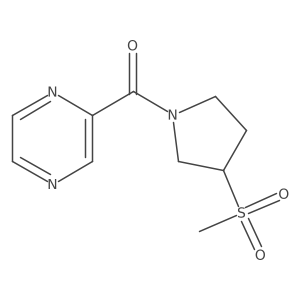 (3-(Methylsulfonyl)pyrrolidin-1-yl)(pyrazin-2-yl)methanone结构式