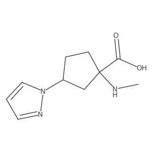 1-(methylamino)-3-(1H-pyrazol-1-yl)cyclopentane-1-carboxylic acid结构式