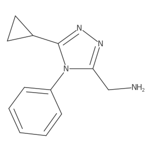 (5-cyclopropyl-4-phenyl-4H-1,2,4-triazol-3-yl)methanamine结构式