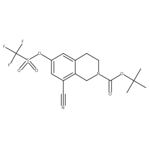 Tert-butyl 8-cyano-6-(((trifluoromethyl)sulfonyl)oxy)-3,4-dihydroisoquinoline-2(1h)-carboxylate结构式