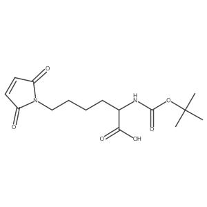 (S)-2-((tert-Butoxycarbonyl)amino)-6-(2,5-dioxo-2,5-dihydro-1H-pyrrol-1-yl)hexanoic acid结构式