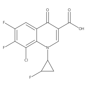 8-Chloro-6,7-difluoro-1-((1S,2S)-2-fluorocyclopropyl)-4-oxo-1,4-dihydroquinoline-3-carboxylic acid结构式