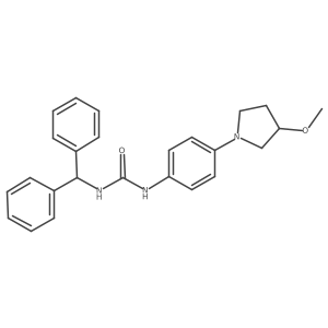 1-Benzhydryl-3-(4-(3-methoxypyrrolidin-1-yl)phenyl)urea结构式