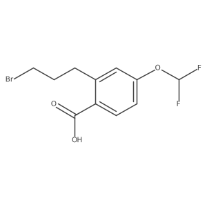 2-(3-Bromopropyl)-4-(difluoromethoxy)benzoic acid Structure