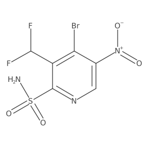 4-Bromo-3-(difluoromethyl)-5-nitropyridine-2-sulfonamide Structure