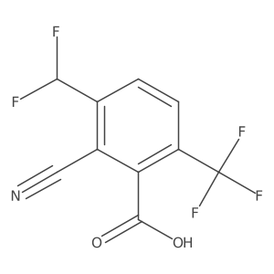 2-cyano-3-(difluoromethyl)-6-(trifluoromethyl)benzoic acid结构式