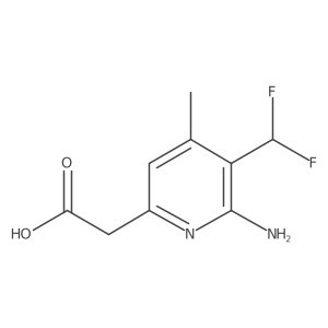 2-(6-Amino-5-(difluoromethyl)-4-methylpyridin-2-yl)acetic acid Structure