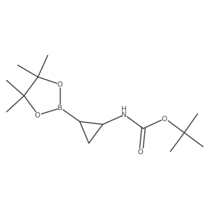 tert-butyl N-[2-(4,4,5,5-tetramethyl-1,3,2-dioxaborolan-2-yl)cyclopropyl]carbamate结构式