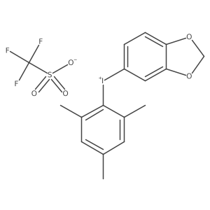 Benzo[d][1,3]dioxol-5-yl(mesityl)iodonium trifluoromethanesulfonate结构式