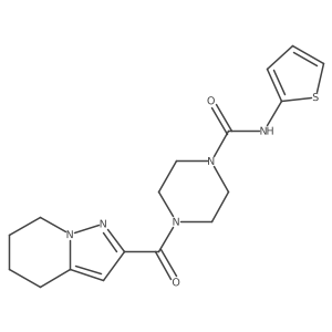 4-(4,5,6,7-tetrahydropyrazolo[1,5-a]pyridine-2-carbonyl)-N-(thiophen-2-yl)piperazine-1-carboxamide Structure