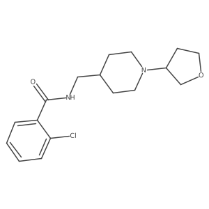 2-chloro-N-((1-(tetrahydrofuran-3-yl)piperidin-4-yl)methyl)benzamide结构式