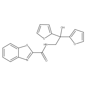 N-(2-(furan-2-yl)-2-hydroxy-2-(thiophen-2-yl)ethyl)benzo[d]thiazole-2-carboxamide结构式