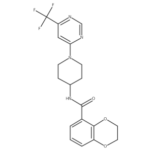 N-(1-(6-(trifluoromethyl)pyrimidin-4-yl)piperidin-4-yl)-2,3-dihydrobenzo[b][1,4]dioxine-5-carboxamide Structure