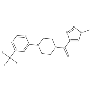 (1-methyl-1H-1,2,3-triazol-4-yl)(4-(6-(trifluoromethyl)pyrimidin-4-yl)piperazin-1-yl)methanone结构式