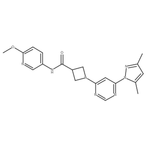 1-(6-(3,5-dimethyl-1H-pyrazol-1-yl)pyrimidin-4-yl)-N-(6-methoxypyridin-3-yl)azetidine-3-carboxamide结构式
