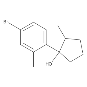 1-(4-Bromo-2-methylphenyl)-2-methylcyclopentan-1-ol结构式