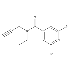 2,6-dibromo-N-ethyl-N-(prop-2-yn-1-yl)pyridine-4-carboxamide结构式