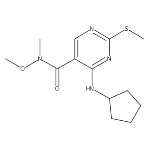 4-(Cyclopentylamino)-N-methoxy-N-methyl-2-(methylthio)-5-pyrimidinecarboxamide结构式
