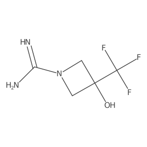 3-Hydroxy-3-(trifluoromethyl)azetidine-1-carboximidamide结构式