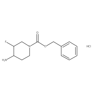 1-Piperidinecarboxylic acid, 4-amino-3-fluoro-, phenylmethyl ester, hydrochloride (1:1), (3R,4S)-rel-结构式