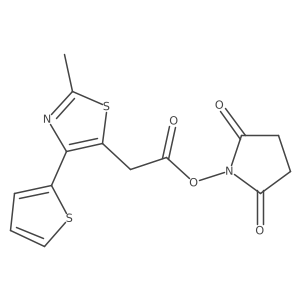 2,5-Dioxopyrrolidin-1-yl 2-[2-methyl-4-(thiophen-2-yl)-1,3-thiazol-5-yl]acetate结构式