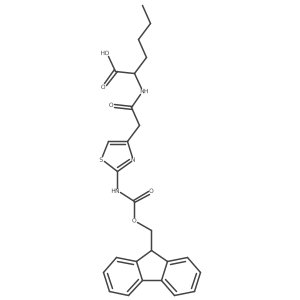 (2S)-2-{2-[2-({[(9H-fluoren-9-yl)methoxy]carbonyl}amino)-1,3-thiazol-4-yl]acetamido}hexanoic acid结构式