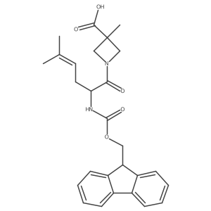 1-[2-({[(9H-fluoren-9-yl)methoxy]carbonyl}amino)-5-methylhex-4-enoyl]-3-methylazetidine-3-carboxylic acid Structure