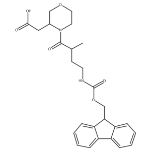 2-{4-[4-({[(9H-fluoren-9-yl)methoxy]carbonyl}amino)-2-methylbutanoyl]morpholin-3-yl}acetic acid结构式