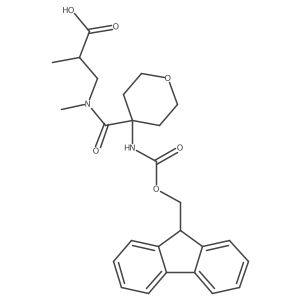 3-{1-[4-({[(9H-fluoren-9-yl)methoxy]carbonyl}amino)oxan-4-yl]-N-methylformamido}-2-methylpropanoic acid Structure