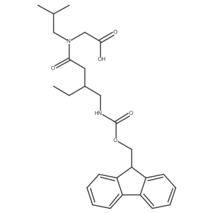 2-{3-[({[(9H-fluoren-9-yl)methoxy]carbonyl}amino)methyl]-N-(2-methylpropyl)pentanamido}acetic acid结构式