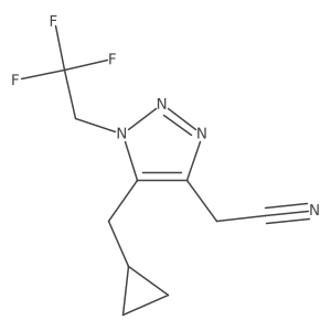 2-[5-(cyclopropylmethyl)-1-(2,2,2-trifluoroethyl)-1H-1,2,3-triazol-4-yl]acetonitrile结构式