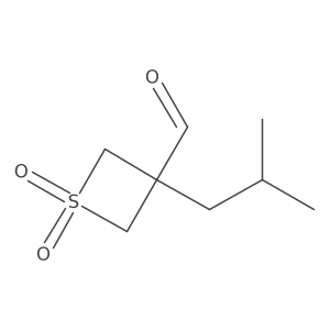 3-(2-Methylpropyl)-1,1-dioxo-1lambda6-thietane-3-carbaldehyde结构式