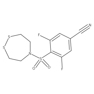 4-(1,2,5-Dithiazepane-5-sulfonyl)-3,5-difluorobenzonitrile Structure