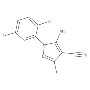 5-Amino-1-(2-bromo-5-fluorophenyl)-3-methyl-1H-pyrazole-4-carbonitrile结构式