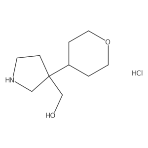 (3-(Tetrahydro-2H-pyran-4-yl)pyrrolidin-3-yl)methanol hydrochloride Structure